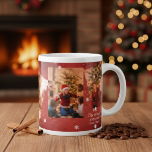 Taza De Café Gigante Regalo de Foto Familiar Personalizada para Navidad