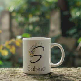 Taza De Café Gigante Regalo de jubilación empleador monograma acuarela