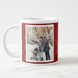 Taza De Café Gigante Regalo de Navidad Vintage 2 Foto Cuadro Escocés Ro