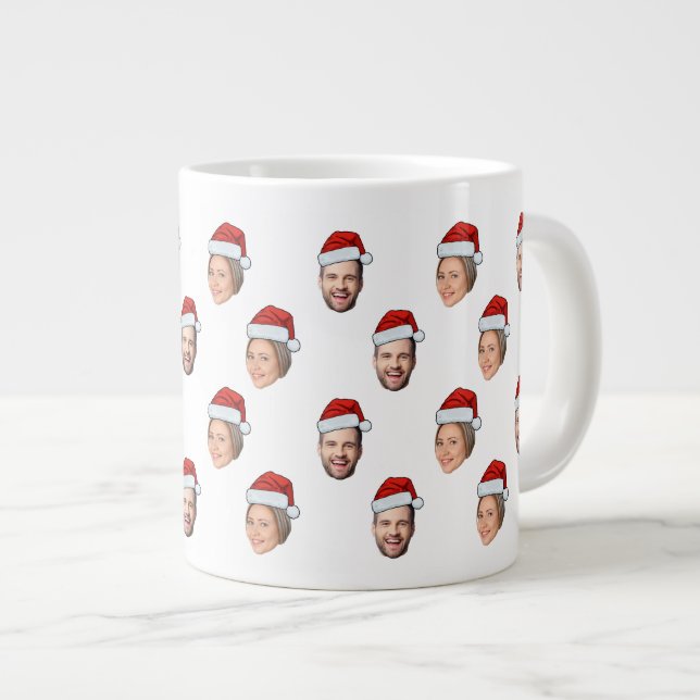 Taza De Café Gigante Regalo de Navidades fotográficos Santa Hat Persona (Derecha)