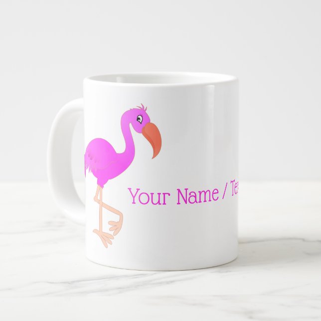 Taza De Café Gigante Regalo de peluche rosado Flamingo - Personalizado  (Izquierda)