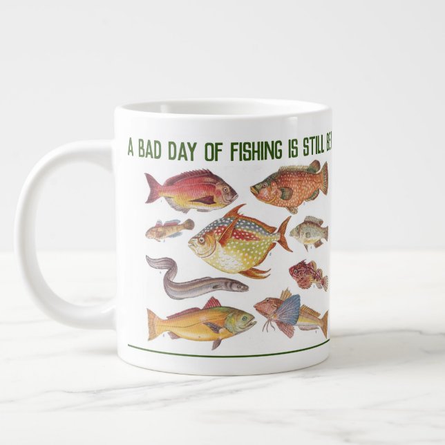 Taza De Café Gigante Regalo de pescador. Pesca o enredo (Izquierda)