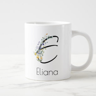 Taza De Café Gigante Regalo de retiro Patrón monograma acuarela