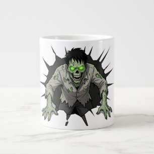 Taza De Café Gigante Regalo de terror de zombie atravesando la pared