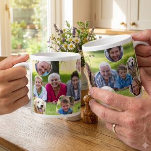 Taza De Café Gigante Regalo de vacaciones de collage de fotos de recuer