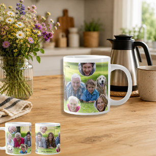 Taza De Café Gigante Regalo de vacaciones de collage de fotos de recuer