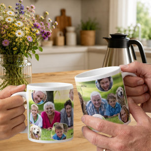 Taza De Café Gigante Regalo de vacaciones de collage de fotos de recuer