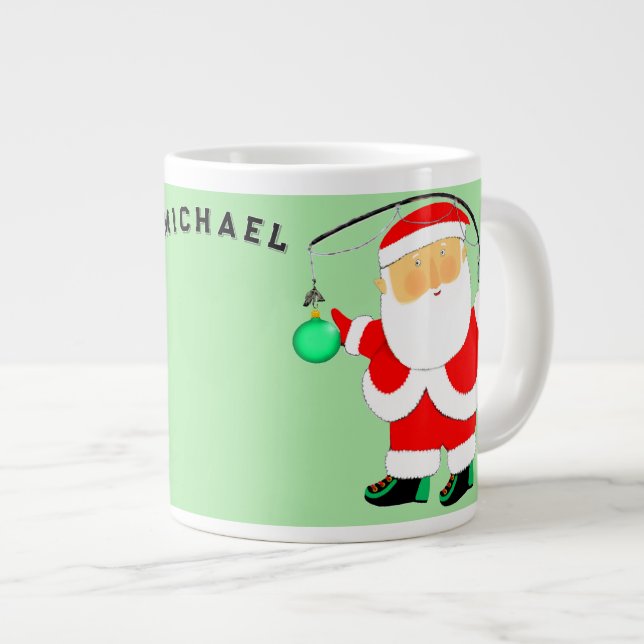 Taza De Café Gigante Regalo de vacaciones de pesca personalizado (Derecha)