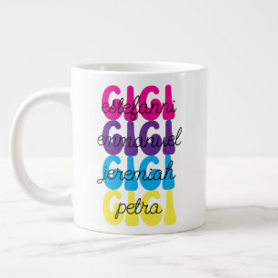 Taza De Café Gigante Regalo del Día de la Madre Gigi Retro Nombres de N