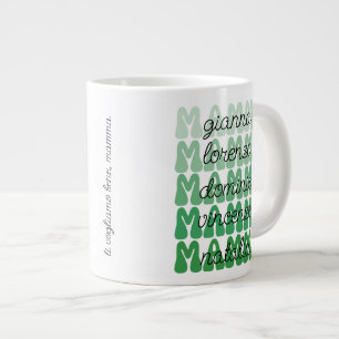 Taza De Café Gigante Regalo del Día de la Madre Italiana Nombres de Niñ