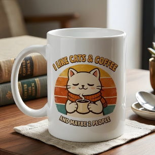 Taza De Café Gigante Regalo divertido para mamá de gato introvertida Mu