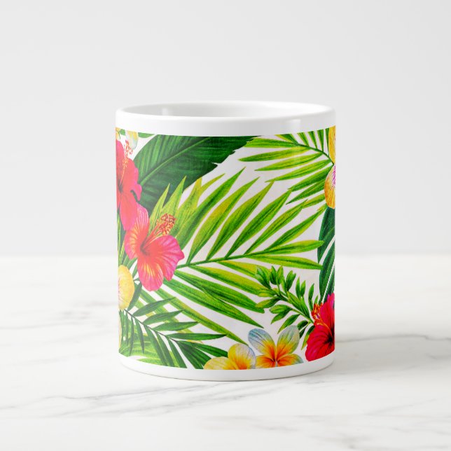 Taza De Café Gigante Regalo floral tropical (Frente)