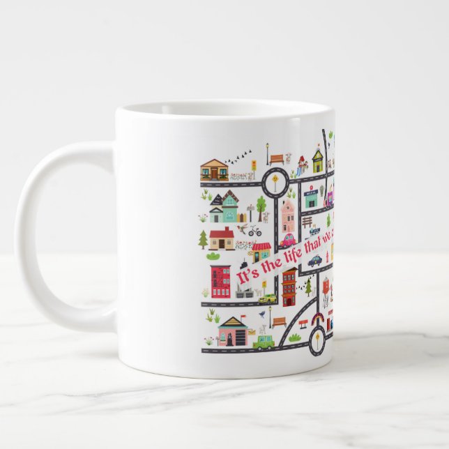 Taza De Café Gigante Regalo JW para pioneros - Mug "Mapa del territorio (Izquierda)