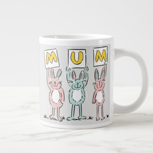 Taza De Café Gigante Regalo para diseño de conejos divertidos de Mamá (Derecha)
