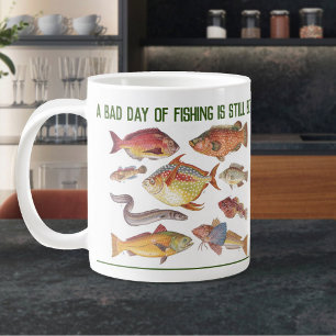 Taza De Café Gigante Regalo para pescador. Pescar o pesca con caña