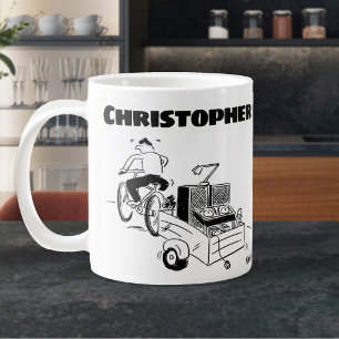 Taza De Café Gigante Regalo para un Disc Jockey Móvil con Nombre