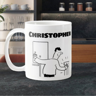 Taza De Café Gigante Regalo para un fontanero con nombre añadido