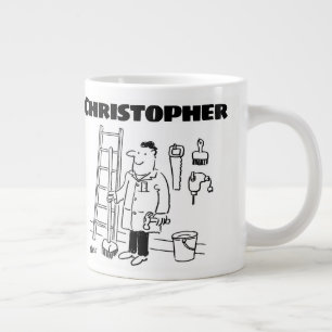 Taza De Café Gigante Regalo para un Handyman con nombre agregado