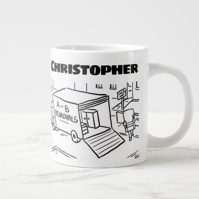 Taza De Café Gigante Regalo para un hombre de eliminación con nombre (Derecha)