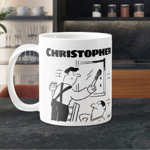 Taza De Café Gigante Regalo para un pintor y decorador con nombre gigan
