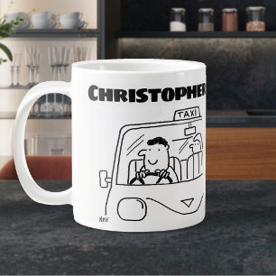 Taza De Café Gigante Regalo para un taxista con nombre