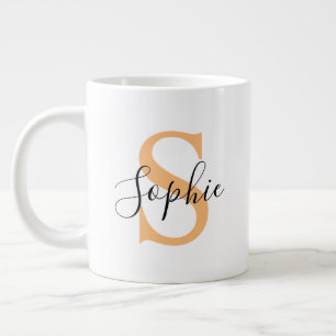 Taza De Café Gigante Regalo Personalizado con Nombre de Letra Elegante