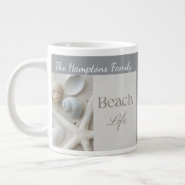 Taza De Café Gigante Regalo Personalizado de Conchas Marinas Costeras p