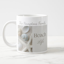 Taza De Café Gigante Regalo Personalizado de Conchas Marinas Costeras p