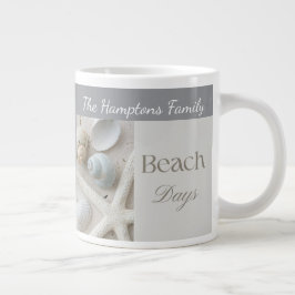 Taza De Café Gigante Regalo Personalizado de Conchas Marinas Costeras p