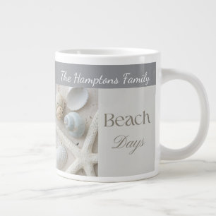 Taza De Café Gigante Regalo Personalizado de Conchas Marinas Costeras p