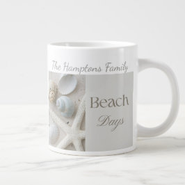 Taza De Café Gigante Regalo Personalizado de Conchas Marinas Costeras p