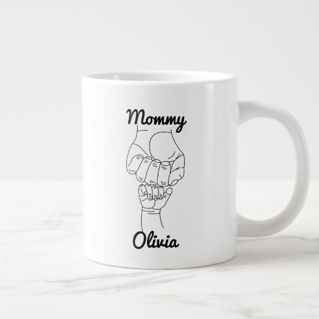 Taza De Café Gigante Regalo personalizado de mamá mamá mamá con nombre  (Derecha)