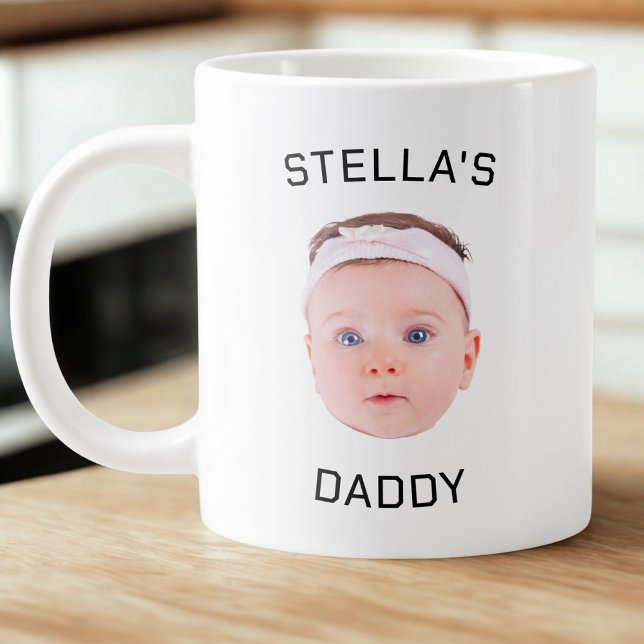 Taza De Café Gigante Regalo personalizado de papá con foto de bebé (Subido por el creador)