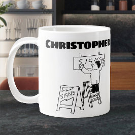 Taza De Café Gigante Regalo personalizado para un firmante. Rótulo Make
