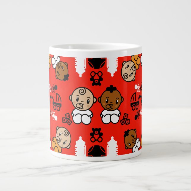 Taza De Café Gigante Regalo único de Recién nacido Naranja (Frente)