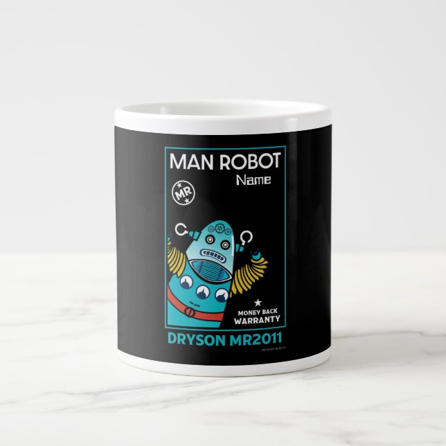 Taza De Café Gigante Regalos Robot Para Aniversario O Boda (Frente)