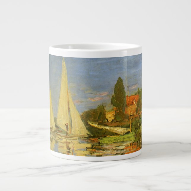 Taza De Café Gigante Regatta en Argenteuil por Claude Monet (Frente)
