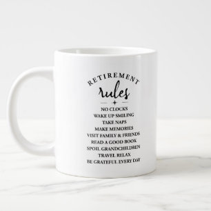 Taza De Café Gigante Reglas de Jubilación: aceptar la alegría de una nu