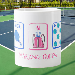 Taza De Café Gigante Reina de Mahjong Pickleball Mahjong Pala Picklebal