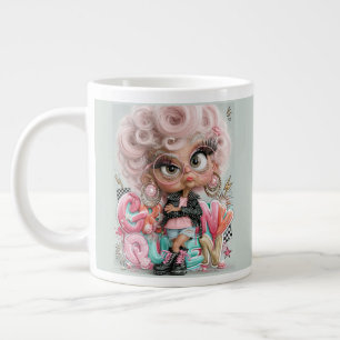 Taza De Café Gigante Reina gruñona Pink Punk