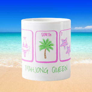Taza De Café Gigante REINA MAHJONG Mahjong de Playa Baldosas Costeras P