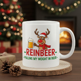 Taza De Café Gigante Reinbeer Funny Christmas Reindeer Beer Mug 