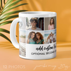 Taza De Café Gigante Rejilla de colaje de 12 fotos - 2 cuadros de texto