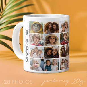 Taza De Café Gigante Rejilla de collage de 28 fotos - Texto de secuenci