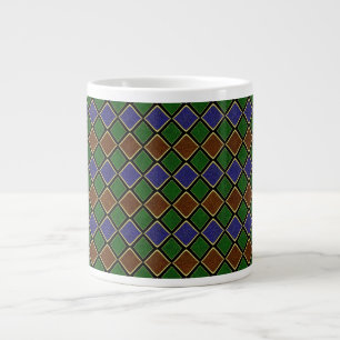 Taza De Café Gigante Rejilla de Diamante Arlequín: Armonía Texturizada