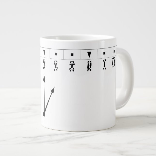 Taza De Café Gigante Reloj de Numerales Etíopes (Derecha)