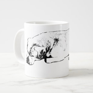 Taza De Café Gigante Reloj matutino, corazón fácil
