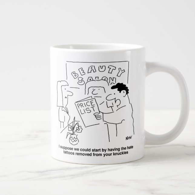 Taza De Café Gigante Remoción de tatuajes en Salón de Belleza. Divertid (Derecha)
