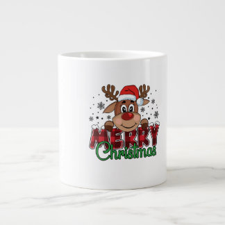 Taza De Café Gigante Renos Feliz Navidad SVG PNG