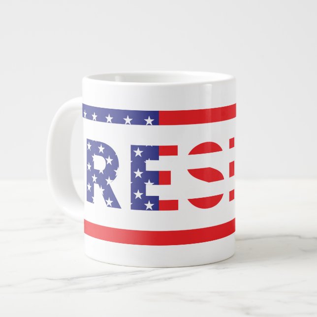 Taza De Café Gigante RESISTIR| Bandera de los Estados Unidos (Izquierda)